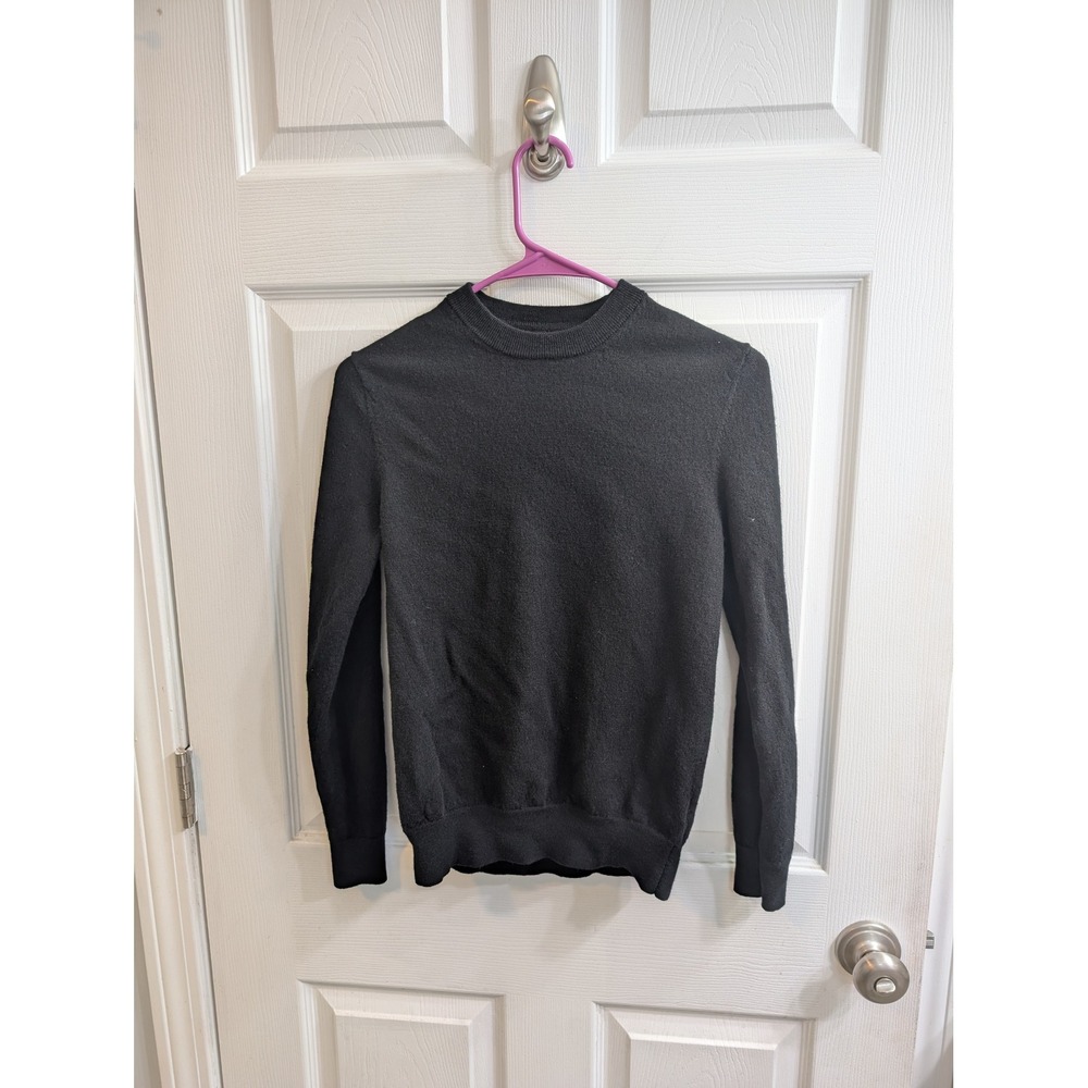 Tahari Mens Black 100% Extra Fine Merino Wool Crew Neck Sweater - Size S
